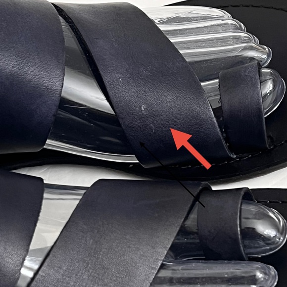 Free People Sandals Leather Loop‎ Toe Black Wash Slide Abilene EU 36 - Picture 5 of 14